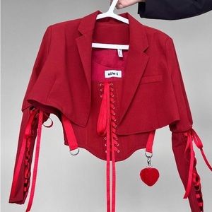 SOLD NWT ni-/o-i blazer set in scarlet SOLD